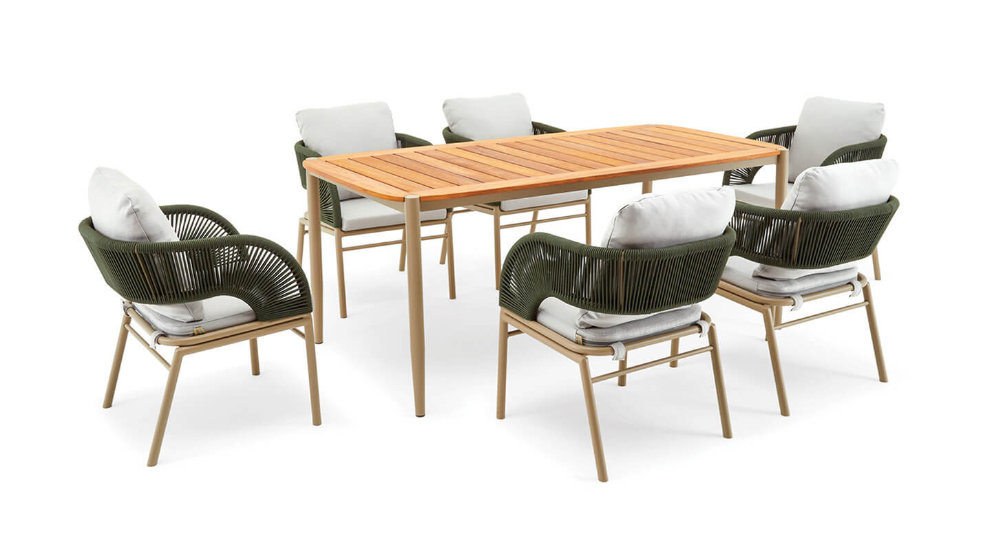 Gartenessgruppe OCEAN TABLE 190/90 Set 6